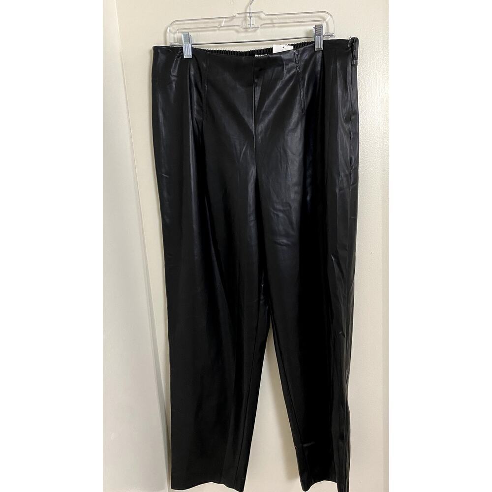 DKNY Black Vegan Leather Pants - Sz. Large (NWT)